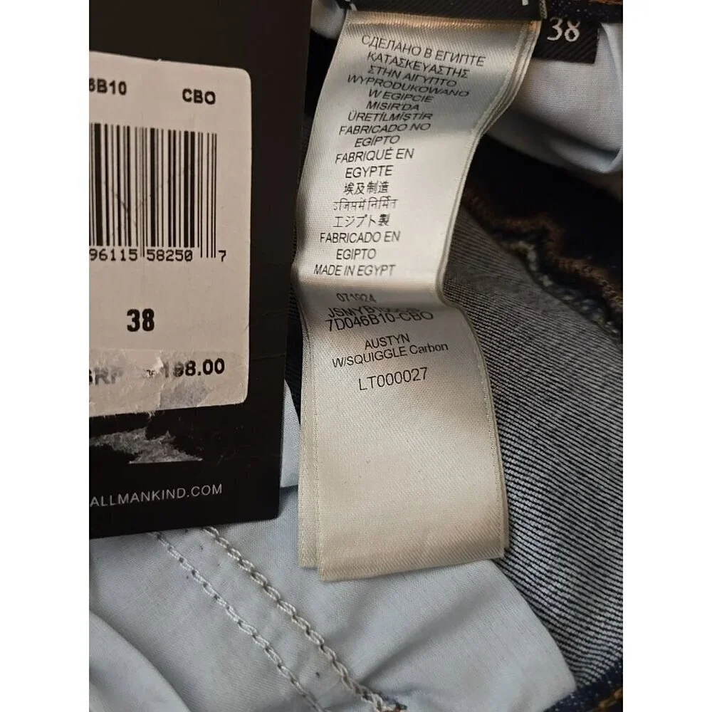 7 For All Mankind NWT Men's Austyn Relaxed Straight Leg Denim Jeans 38 New t22